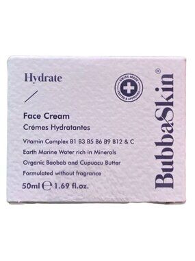 Bubbaskin Face Cream Swiss Vegan Hydrating Moisturizer 1.69oz 50ml